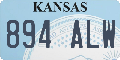 KS license plate 894ALW