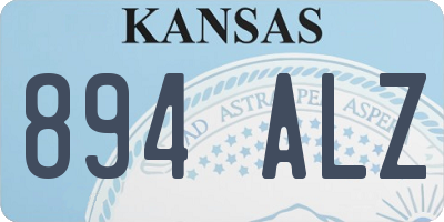 KS license plate 894ALZ