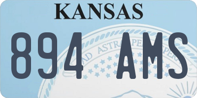 KS license plate 894AMS