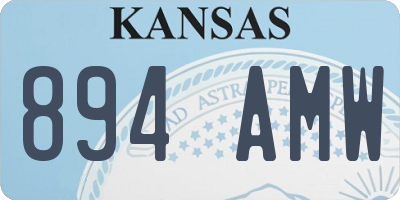 KS license plate 894AMW