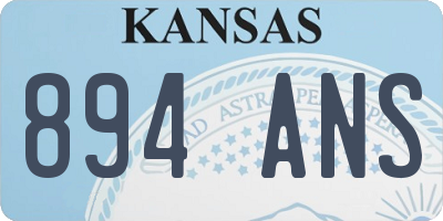 KS license plate 894ANS