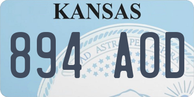 KS license plate 894AOD