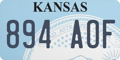 KS license plate 894AOF