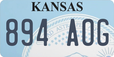 KS license plate 894AOG