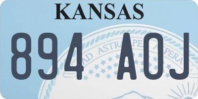KS license plate 894AOJ