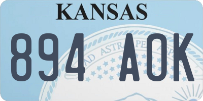 KS license plate 894AOK