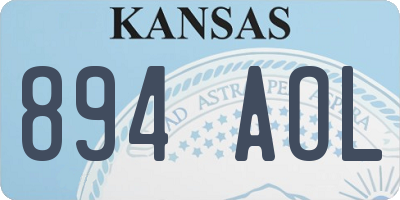 KS license plate 894AOL