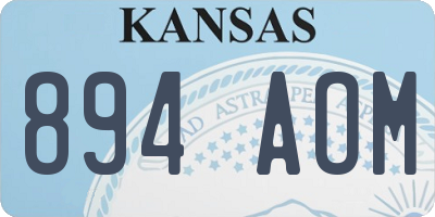 KS license plate 894AOM