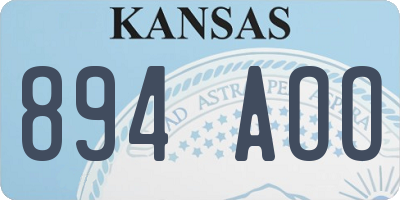 KS license plate 894AOO