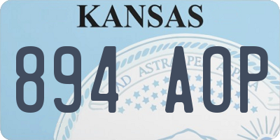 KS license plate 894AOP