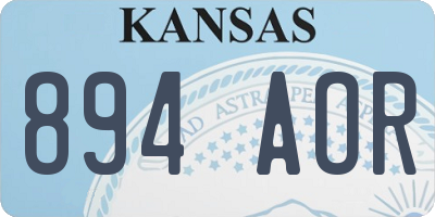 KS license plate 894AOR