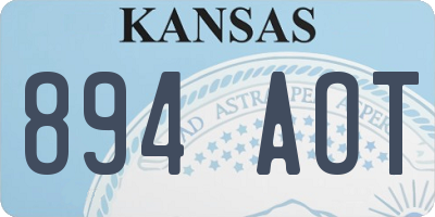 KS license plate 894AOT