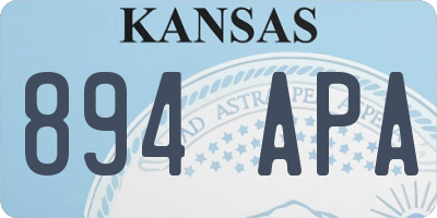 KS license plate 894APA