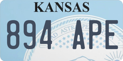KS license plate 894APE