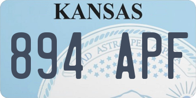KS license plate 894APF