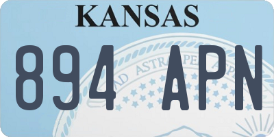KS license plate 894APN