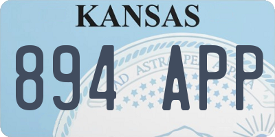 KS license plate 894APP