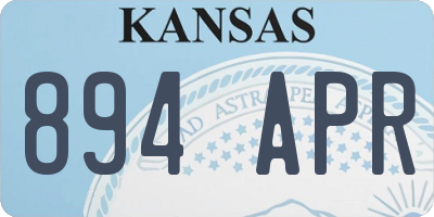KS license plate 894APR