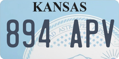 KS license plate 894APV