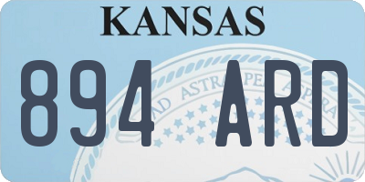 KS license plate 894ARD