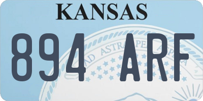KS license plate 894ARF