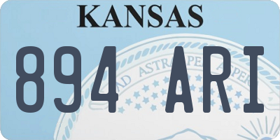 KS license plate 894ARI
