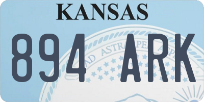 KS license plate 894ARK