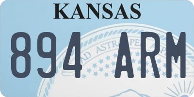 KS license plate 894ARM