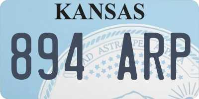 KS license plate 894ARP