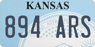 KS license plate 894ARS