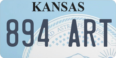 KS license plate 894ART
