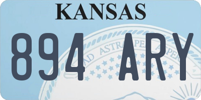 KS license plate 894ARY