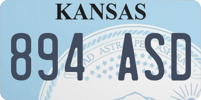 KS license plate 894ASD