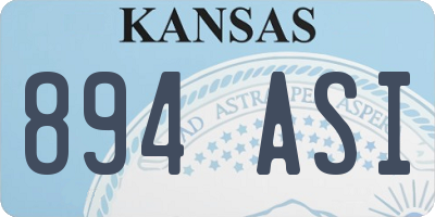 KS license plate 894ASI