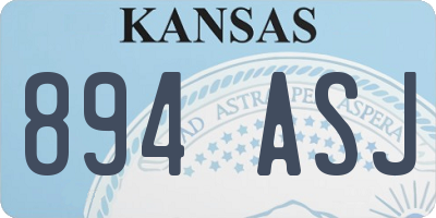 KS license plate 894ASJ