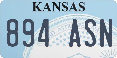 KS license plate 894ASN