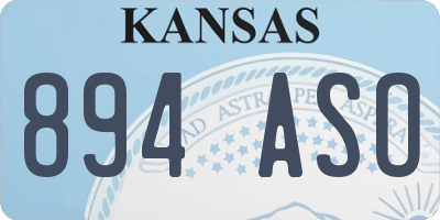 KS license plate 894ASO