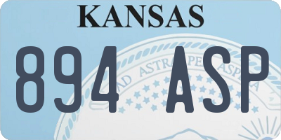KS license plate 894ASP