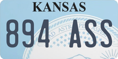 KS license plate 894ASS