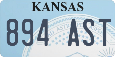 KS license plate 894AST