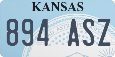KS license plate 894ASZ