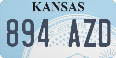 KS license plate 894AZD