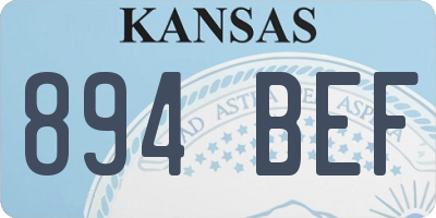 KS license plate 894BEF