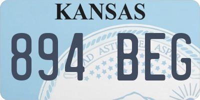 KS license plate 894BEG