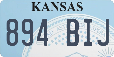 KS license plate 894BIJ