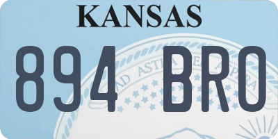KS license plate 894BRO