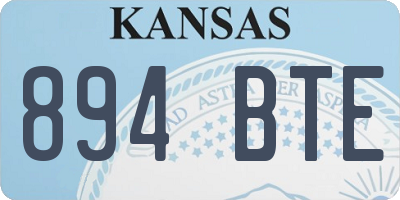 KS license plate 894BTE
