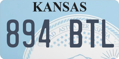 KS license plate 894BTL