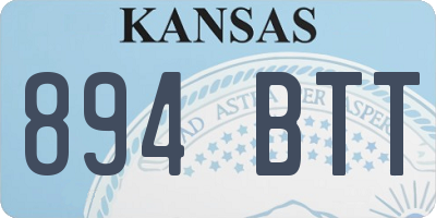 KS license plate 894BTT
