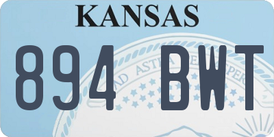 KS license plate 894BWT